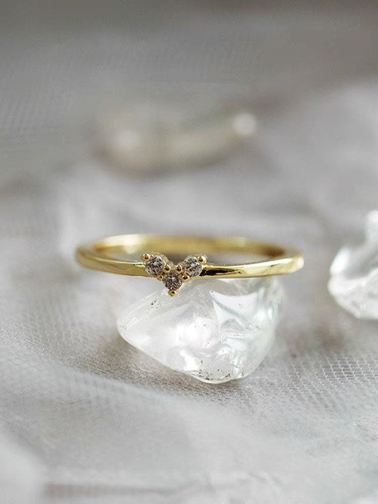 Tiny Little Heart Ring| Delicate Tiny heart Ring| Floral Ring| Skinny Ring| Stacking Ring| Stackable