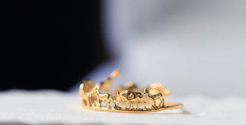 Tiny animal ring| Zoo ring | Delicate | Simple | Elephant | Giraffe | Cute| Bee ring