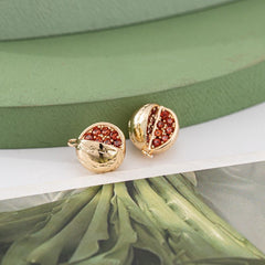 Watermelon necklace | Ruby| Fruit necklace | Gold plated| Necklace