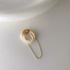 Radiant Pearl Cuff Cascade Earring