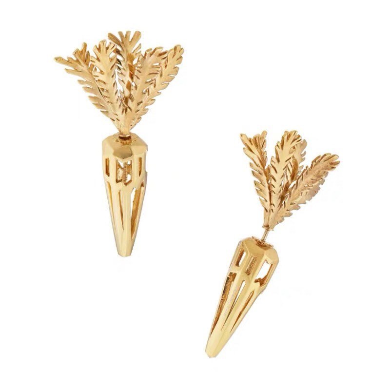 Unique Gold Pineapple Banana Carrot Earrings